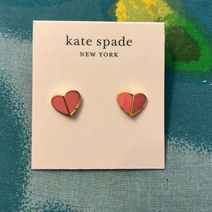 Kate Spade yellow and gold heart stud earrings!